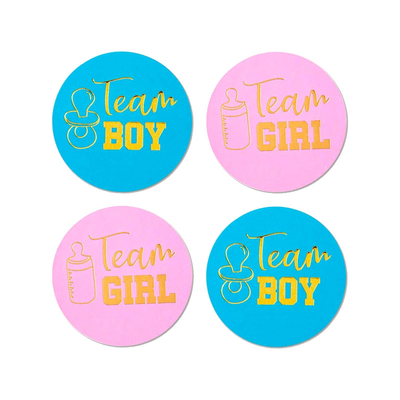 Le genre d'or indiquent des labels de fête de naissance de Team Boy And Team Girl d'autocollants