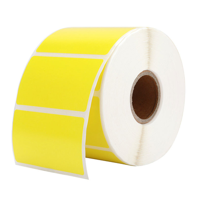 Autocollant adhésif de rouleau de papier de code barres thermique jaune personnalisé 58mm