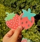 Étiquette d'emballage de fruit de fraise mignonne d'autocollants de coupe de baiser imperméable d'impression