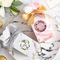 Le mariage de fleur de polyester d'OEM vous remercient de l'étiquette nuptiale de cadeau de douche d'autocollants