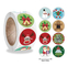 Étiquettes rondes personnalisées d'autocollant d'étiquette de PVC de joyeux Noël pour la boîte d'enveloppe de cadeau de carte